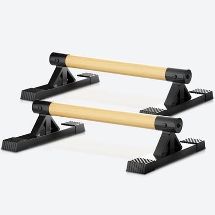 NEOLYMP Parallettes Hout & Staal – Ergonomische Push Up Bars & Handstand Grepen 500 kg