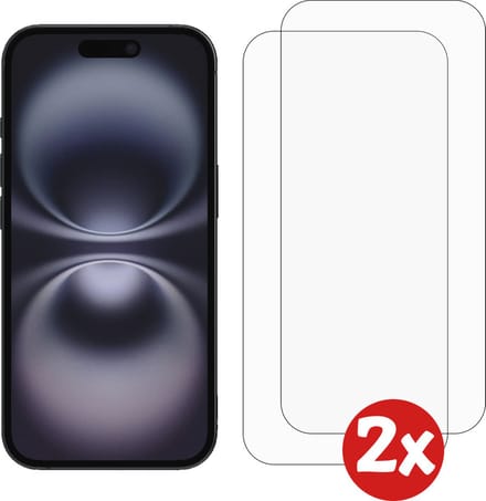 Smartphonica Screenprotector Geschikt voor iPhone 16 - Beschermglas van Gehard Glas voor iPhone 16 - Tempered Glass Screenprotector for iPhone 16 - 0,3mm Dun - 2 Pack
