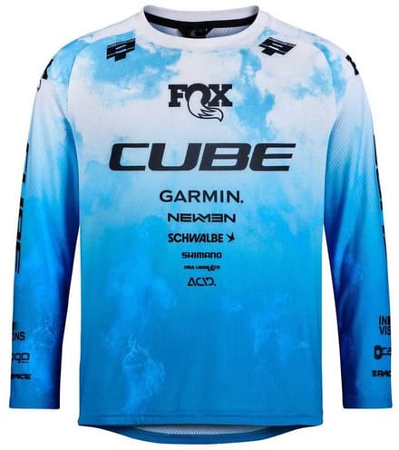 Cube Rookie X Actionteam Langarm Enduro Trui Blauw L Kinderen
