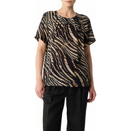 Blouse met abstracte print en plooien voor dames COMMA