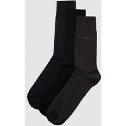 BOSS regular socks (3-pack) - herensokken katoen - zwart - grijs en blauw