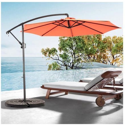Zweefparasol - MUVOE - Dubbelzijdig - 4,5 m rechthoekig - slinger - waterdicht UPF50+ doek oranje