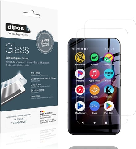 dipos – 2x Pantserfolie geschikt voor innioasis G5 MP3-Player | 9H Screenprotector