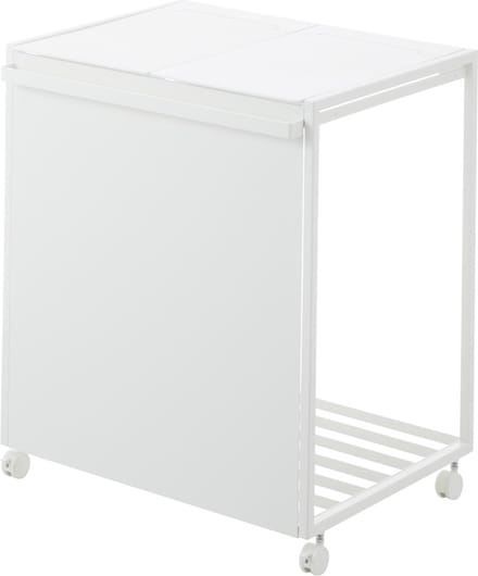 Yamazaki Afvalscheidingsprullenbak met wielen - 2 comp - Tower - Wit