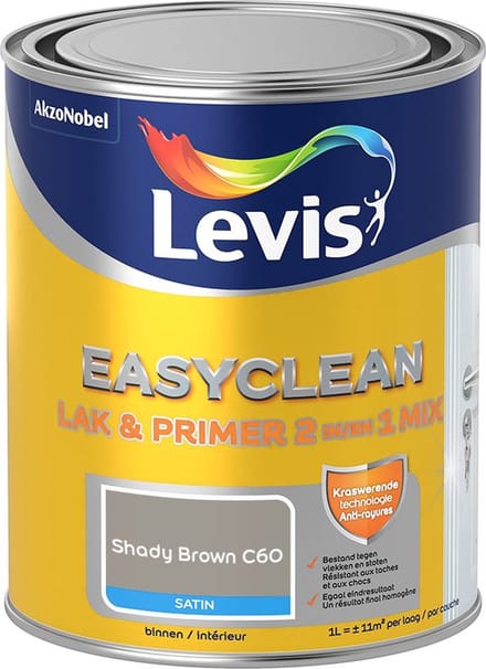 Levis - Easyclean Lak & Primer 2-In-1 Mix - Shady Brown C60 - Mengverf - 1 L