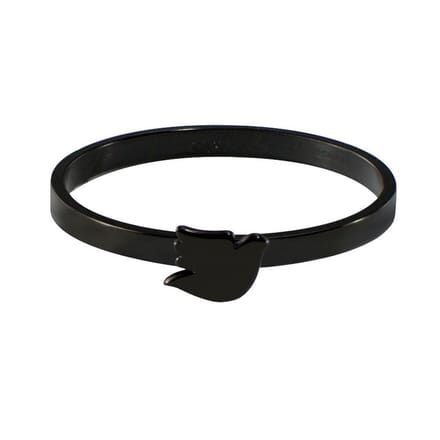 Quiges Stapelring Dames - Vulring Duif - RVS Zwart - Maat 21 - Hoogte 2mm
