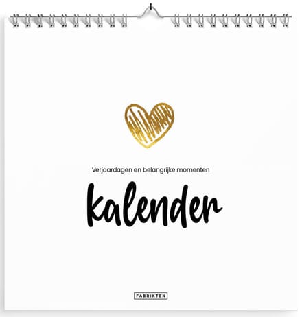 Fabrikten Verjaardagskalender Love - 21 x 21 cm - Hartjes
