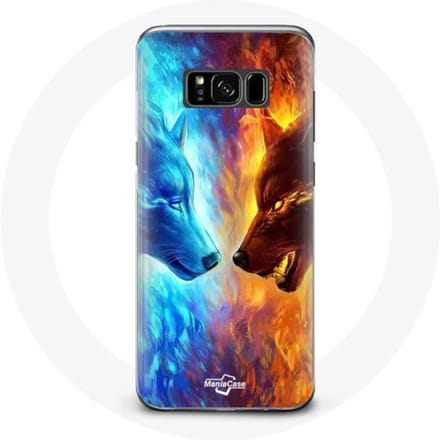 Coque pour Samsung Galaxy S8 plus Loup de Glace et de feu