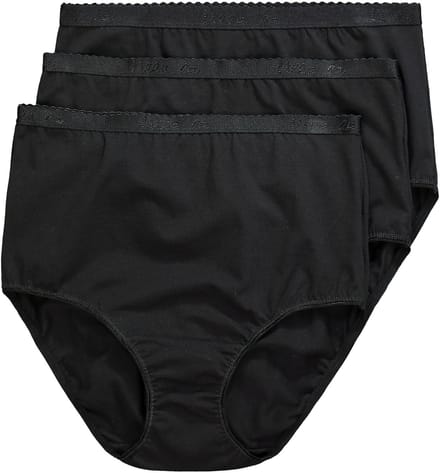 Ulla Popken - Dames - Maxislips set van 3 hoge taille - Klassiek zwart - Maat 58+