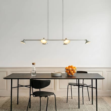 Lucande LED hanglamp Steve, aluminium, 113 cm, 6-lamps, dimbaar