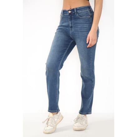Dames Magic Shaping hoog getailleerde jeans met rechte pijpen in blauw
