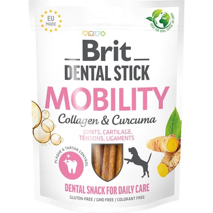 3x251g (21 stuks) Brit Dental Stick Mobility met kurkuma & collageen hondensnacks