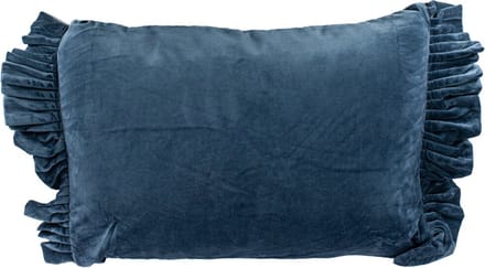 HomeBound by KY | Kussen fringe velours blauw | sierkussen blauw