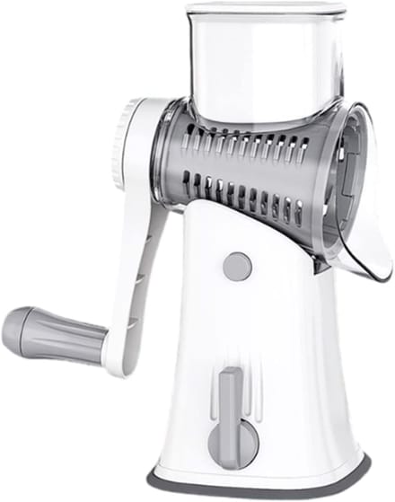 Handmatige ijsscheermachine, compacte ijsbreker en multifunctionele groentesnijder, handbediend voor thuisgebruik (Wit)