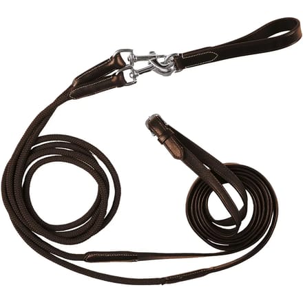Dubbele leren teugels voor een paard Equestro