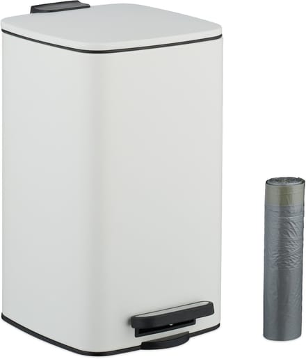 Badkamer prullenbak - 8 l - softclose - met 20 vuilniszakken - wit