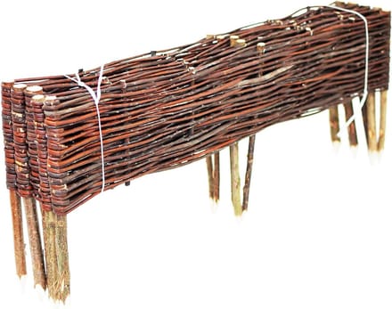 Set of 10 willow borders, willow fence, lawn edging, bed edging, 100 cm, natural gate, 30 cm height