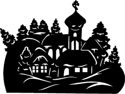 Kerst raamsticker - Kerstdorp op heuvel - Kerst decoratie