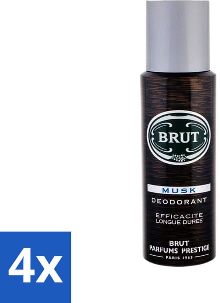 Brut - Deodorant - Spray - Musk - Klassieke mannengeur - 200ml - Voordeelverpakking - 4 stuks