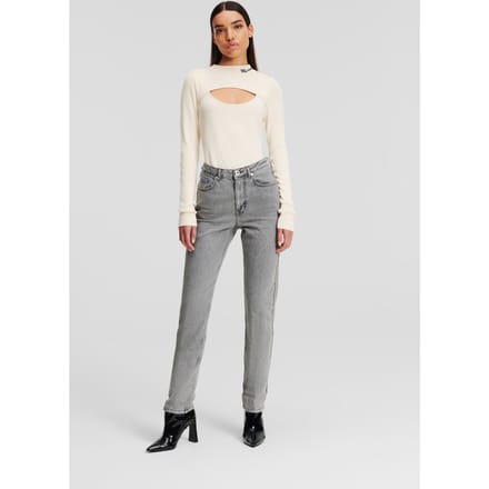 Karl Lagerfeld Tapered Denim Washed Grey Maat: W26L32 | Slim Jeans Outlet | Dames | Grijs