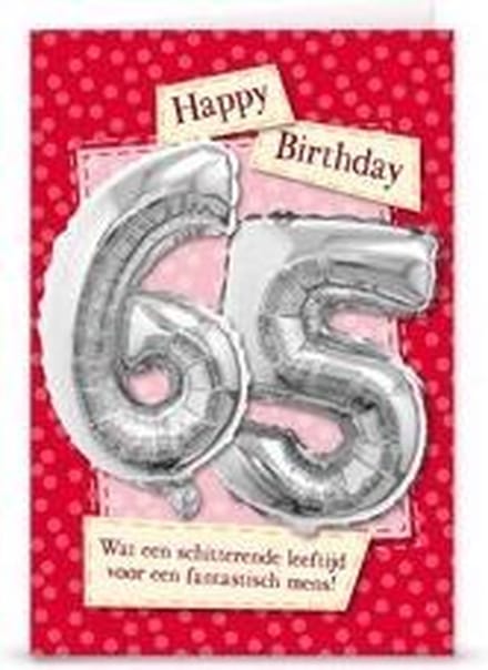 Miko - Kaart - Leeftijdballon - 65 Jaar