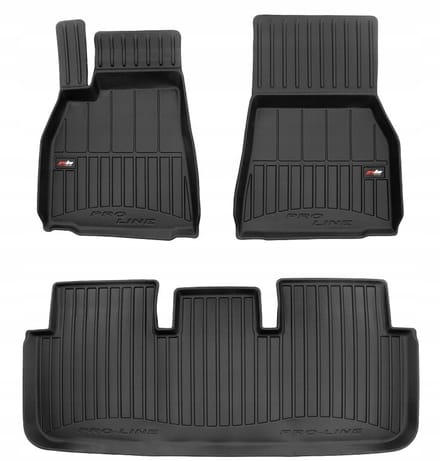 FROGUM 3D Gummimatten Set – Passend für Tesla Model S Facelift (ab 2021) – Hohe 6 cm Kanten – TPE – Geruchlos & Schwarz