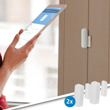 Slimme wifi deursensor - Voordeelset van 2 - Werkt met Smart Life app - Batterijduur van 2 jaar