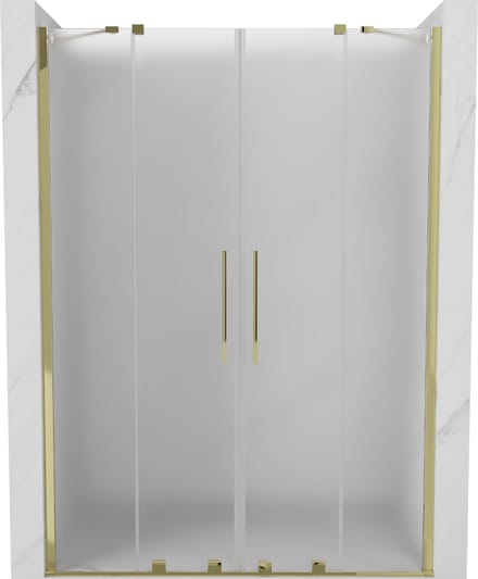 Mexen Velar Duo schuifdouchedeuren 160 , mat, goud - 871-160-000-32-50