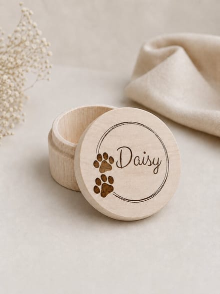 By Ollies - houten tandendoosje hond - bewaardoosje hond