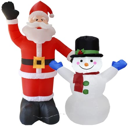 Gerimport Opblaasbare kerstman - 180 cm - en sneeuwpop - 123 cm - met LED verlichting
