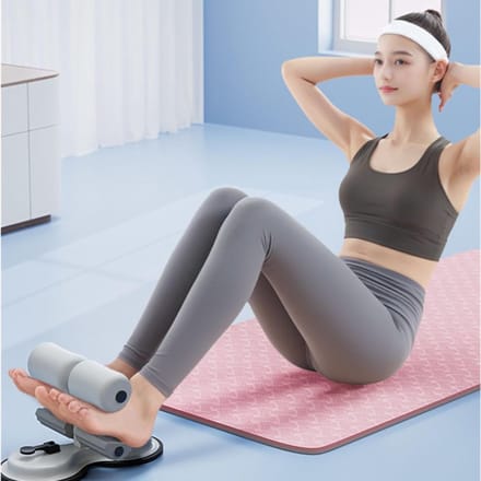 Buikspiertrainer met Zuignap - Core Trainer - Krachtige Kern - Verstelbare Hoogte - 27 cm Breed - Grijs