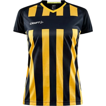 Craft Progress 2.0 Stripe Shirt Korte Mouw Dames - Geel / Zwart | Maat: M