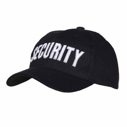 Baseball cap/pet - security- Zwart