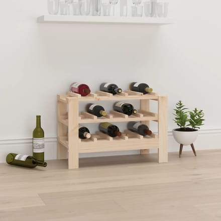 vidaXL - Wijnrek - 61,5x30x42 - cm - massief - grenenhout - bruin