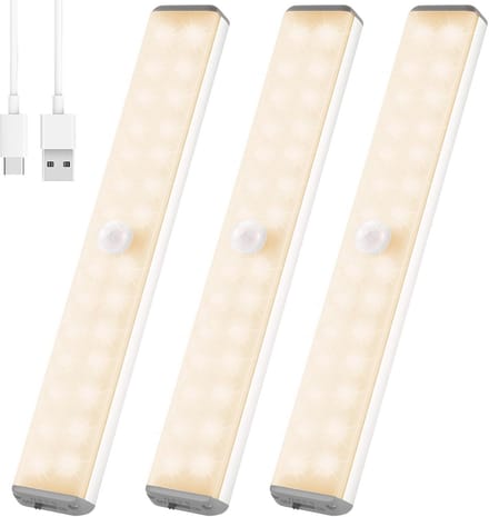 Bewegingssensor Nachtlampje met Oplaadbare USB en Magnetische Bevestiging voor Kasten en Trappen