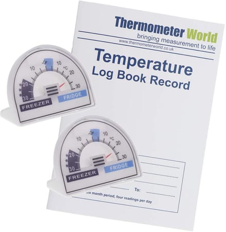 Koelkast Thermometer Set met Temperatuurlogboek en Veilige Opslagzones