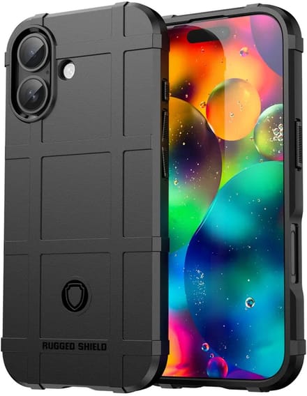 MobyDefend Hoesje - Geschikt voor iPhone 17 - Rugged Shield TPU Backcover - Zwart
