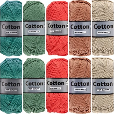 Cotton eight Herfst bos kleuren - katoengaren pakket - 10 bollen