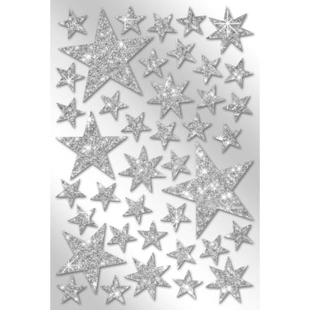 Schuimrubber sticker "Sterren - Zilver