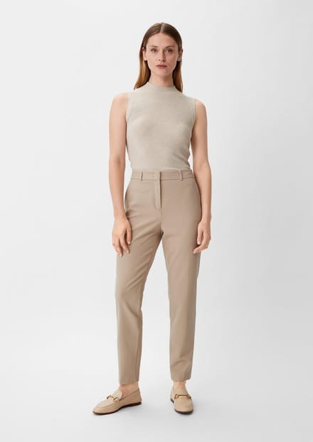 Pantalon kostuum met piquéstructuur voor dames COMMA