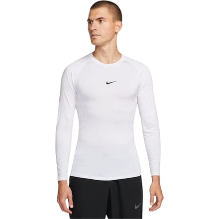 Nike Heren Pro Lettering Print Athletic Base Layer Top (Wit, Zwart)