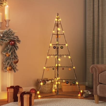 vidaXL - Kerstdecoratie - kerstboom - 140 - cm - metaal - zwart