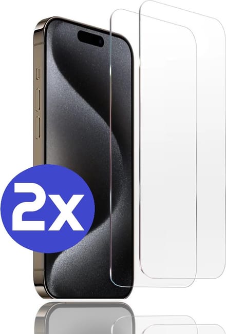 Premium Screenprotector Geschikt Voor iPhone 15 Pro - Gehard Glas - 2 Stuks