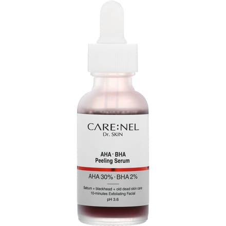Care:Nel, AHA-BHA Peeling Serum, 1 fl oz (30 ml) white