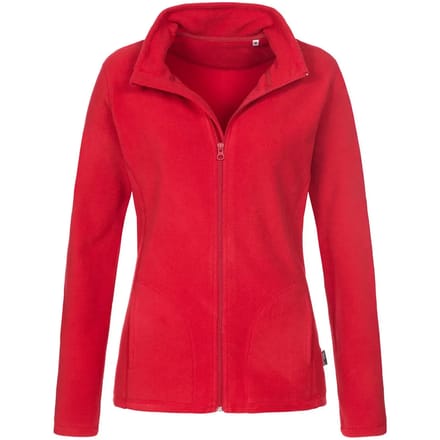 Stedman - Fleece Dames Trui met Rits - Scarlet Red maat S