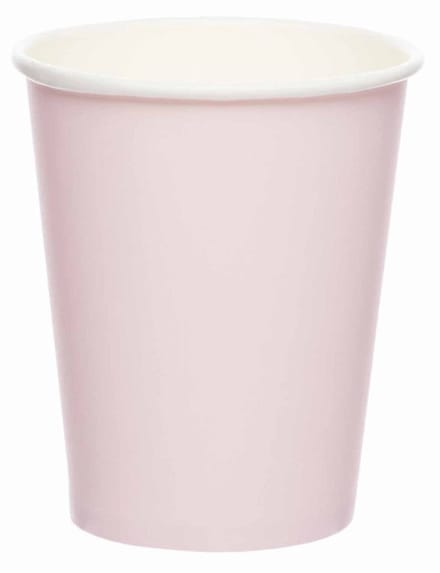 8 Marshmallow Roze papieren bekers 227ml