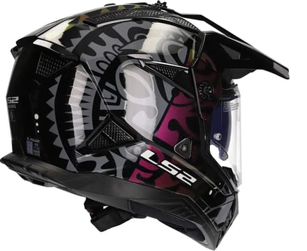 LS2 Helm Pioneer II Rangi MX702 zwart / paars maat M
