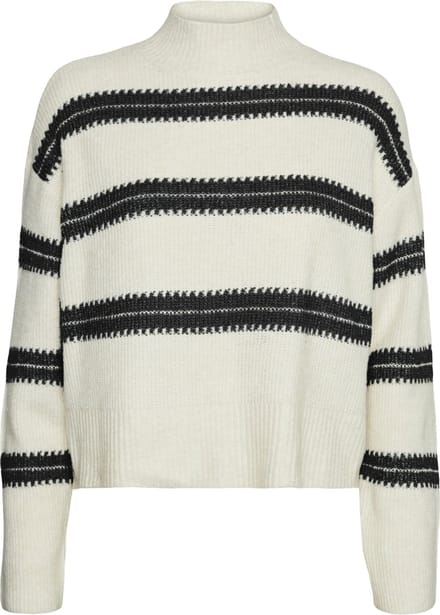 Vero Moda Trui Vmdazzle Ls Highneck Pullover Ga Bo 10310850 Birch/w Black Dames Maat - S