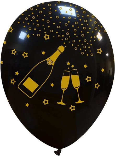 Elegant Champagne ballonnen, 6 stuks, 30cm, Oud&Nieuw / Gala / Opening