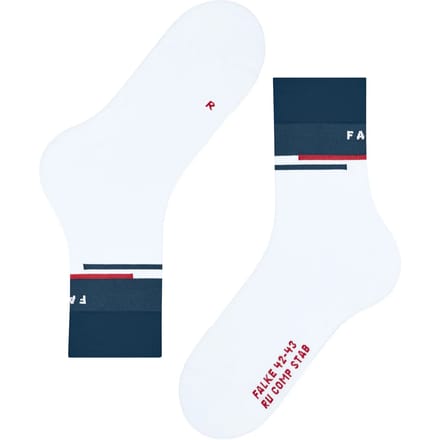 FALKE RU Compression Stabilizing compressie lyocell functioneel materiaal hardloopsokken heren wit - maat 44-45